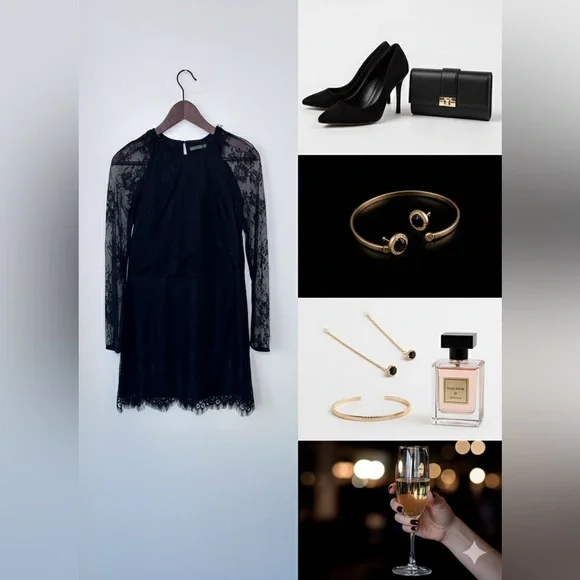 The Letter Black Lace Cocktail Mini Dress - Anthropologie Style XS - Picture 14 of 14